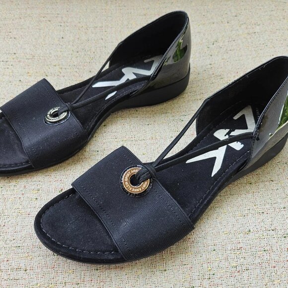 Anne Klein Shoes - Anne Klein Women Sandal Sport Black Shoes Canvas/Patent Leather Size 9.5M
